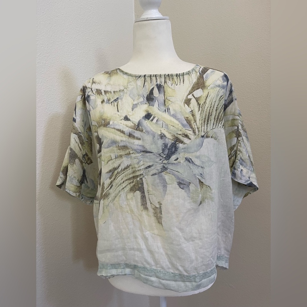 Chico's Women's Multicolor Top LINEN SIZE M